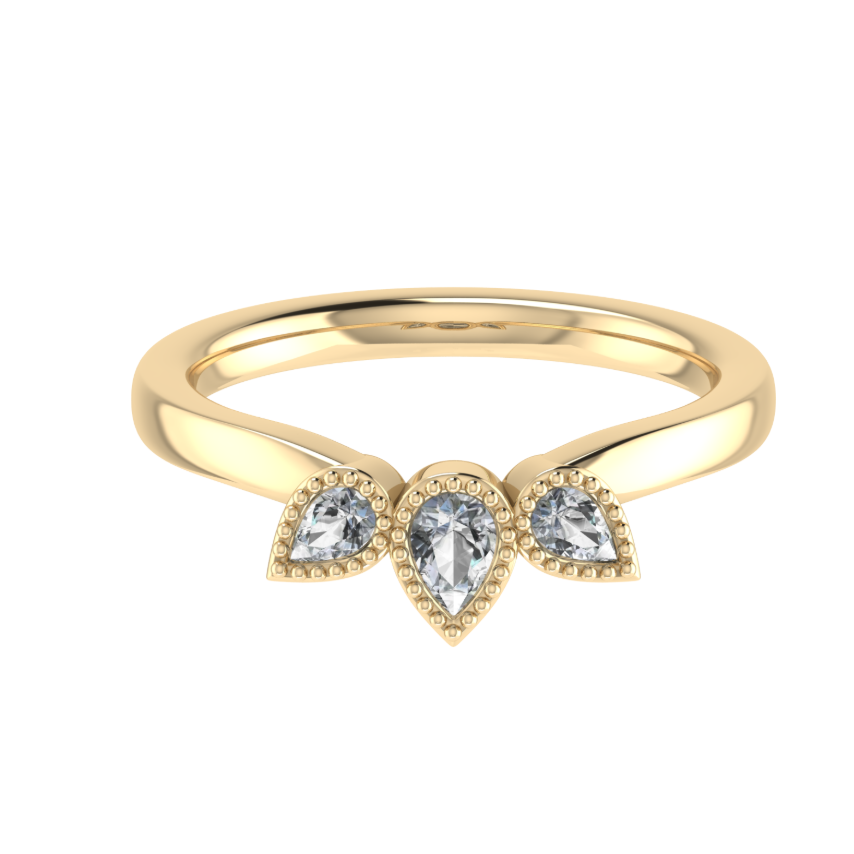 Trio Pear Cut Diamond Ring 0.30ct