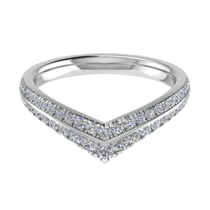 Wishbone Double Row Round Brilliant Diamond Ring 0.35ct