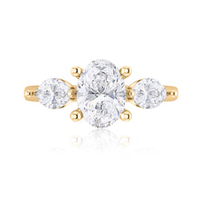 Load image into Gallery viewer, Oval &amp; Marquise Three Stone Engagement Ring
