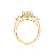 Load image into Gallery viewer, Oval &amp; Marquise Three Stone Engagement Ring
