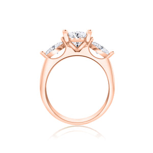 Oval & Marquise Three Stone Engagement Ring