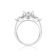 Load image into Gallery viewer, Oval &amp; Marquise Three Stone Engagement Ring
